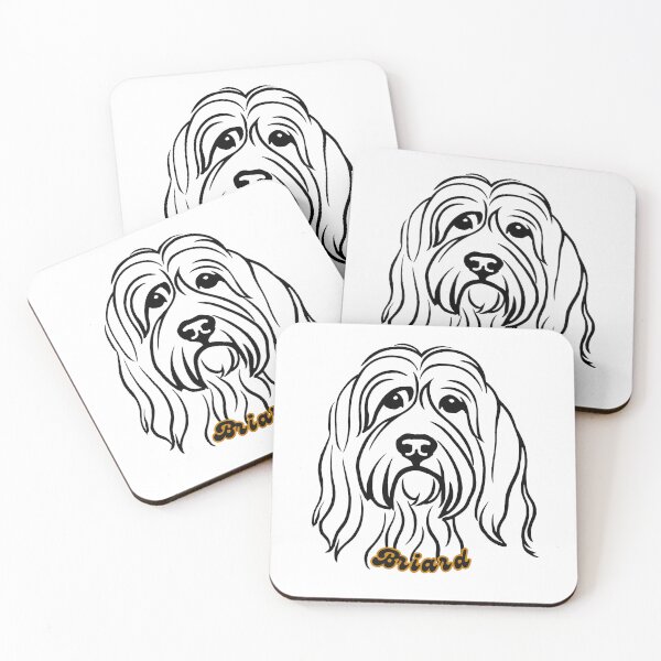 Item preview, Confident Briard Portrait in Black and White designed and sold by Paws and Ink Art.