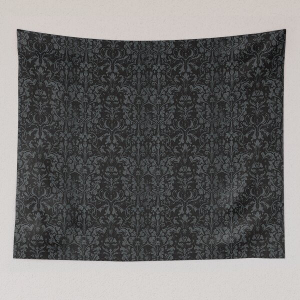 Aperçu de l'œuvre Motif de brocart damassé en dentelle vintage gothique grunge victorien en noir et gris anthracite créée et vendue par SamJanner.