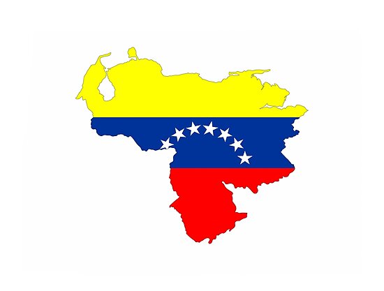 Póster Mapa De La Bandera De Venezuela De Tony4urban Redbubble