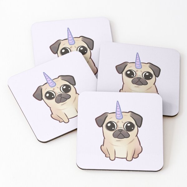Item preview, cute unicorn pug designed and sold by Mayarart.