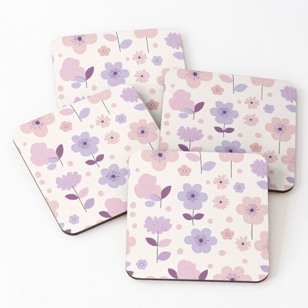 Item preview, Whimsical Garden - Sweet Floral Pattern in Purple and Peach designed and sold by Mat Designs.
