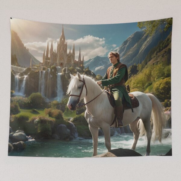 Item preview, Horseback Quest by the Mountain Falls designed and sold by BlareBlare.