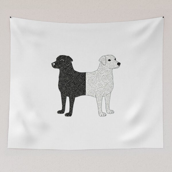 Item preview, Black and White Ying Yang Dogs  designed and sold by Pattern Unhinged.