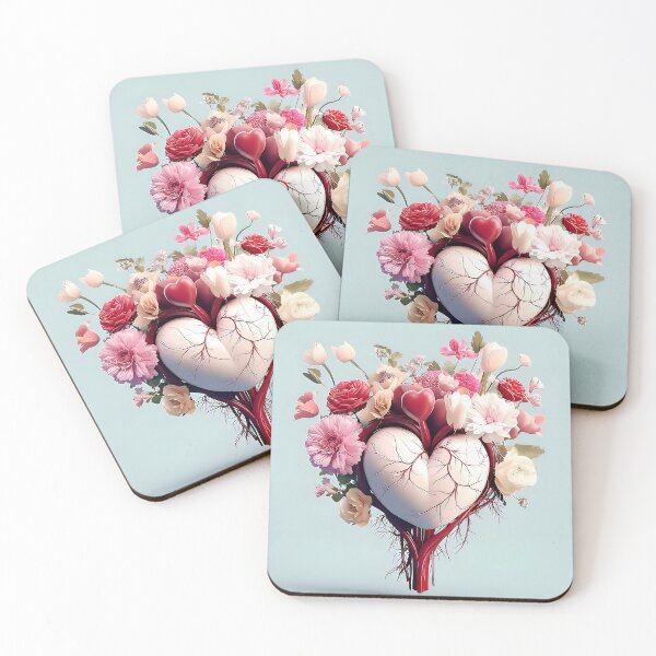 Item preview, Anatomically human heart with flowers designed and sold by I-R-A.