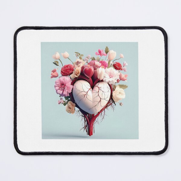 Item preview, Anatomically human heart with flowers designed and sold by I-R-A.
