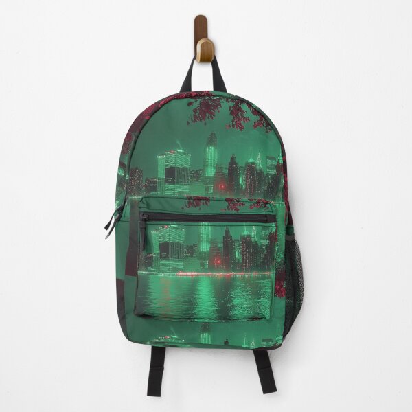 Item preview, Cyber Dreamscape: Futuristic New York City in Emerald Lights 3:2 designed and sold by ZGigerBarker.