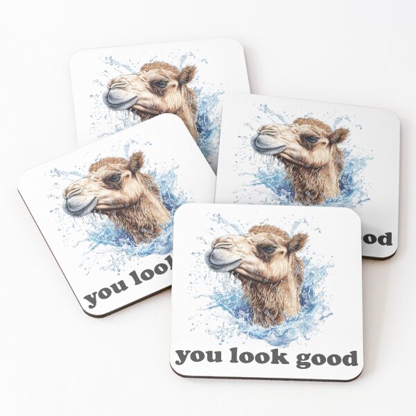 Item preview, Majestic Camel Art with "You Look Good" - Unique Desert-Inspired Design designed and sold by Abderraim12.