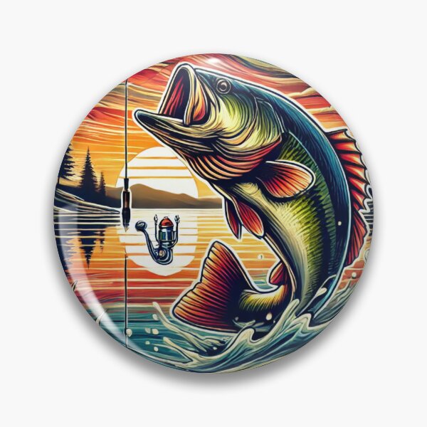 Item preview, Vibrant Bass Fishing Sunset Scene designed and sold by EsraaCreations.