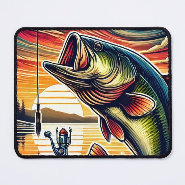 Item preview, Vibrant Bass Fishing Sunset Scene designed and sold by EsraaCreations.