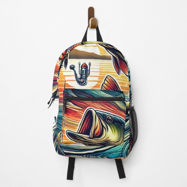 Item preview, Vibrant Bass Fishing Sunset Scene designed and sold by EsraaCreations.