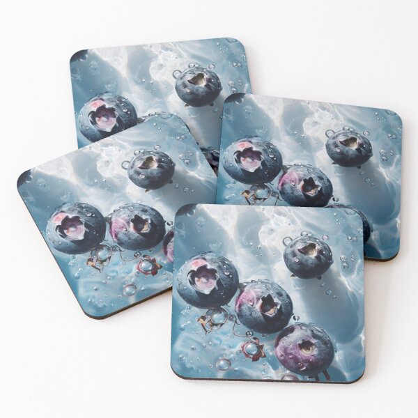Item preview, Vibrant Blueberries Submerged In Clear Water Artistry designed and sold by PixelStoneDesign .