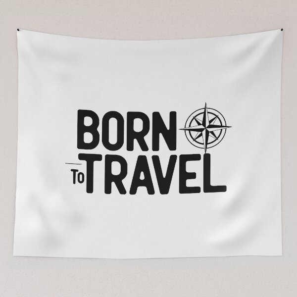 Item preview, Travel Quote - Born to Travel Design - Minimalist Compass Motif for Adventurers designed and sold by pod24.