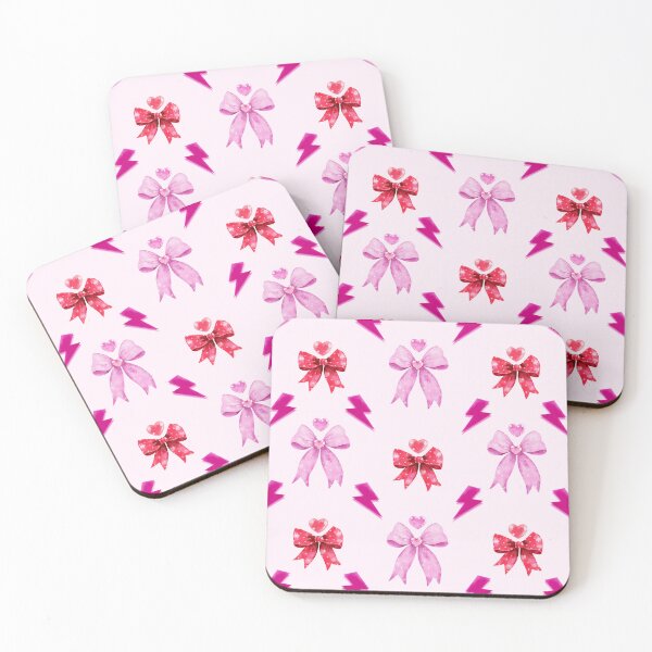 Item preview, Pink bow and heart seamless pattern designed and sold by pinkyfish1010.