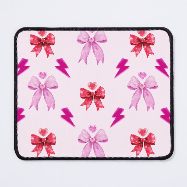 Item preview, Pink bow and heart seamless pattern designed and sold by pinkyfish1010.