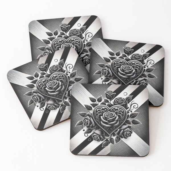 Item preview, Intricate Floral Heart - Sophisticated Monochrome Art designed and sold by Desireehaz.