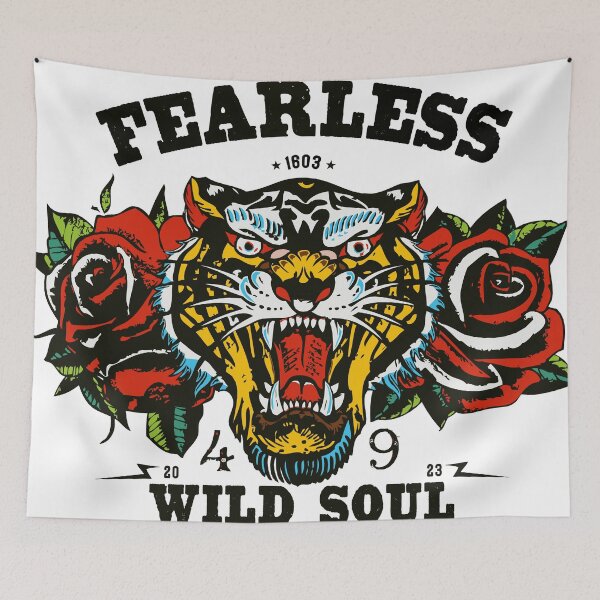 Item preview, Tiger tattoo old school 49 fearless wild soul designed and sold by Achille3777.