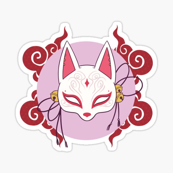 Item preview, "Pink Japanese Snow Mask – Elegant Traditional Design" designed and sold by MagicInk2000.