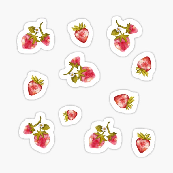 Item preview, Sweet strawberry cottagecore pattern designed and sold by pinkyfish1010.