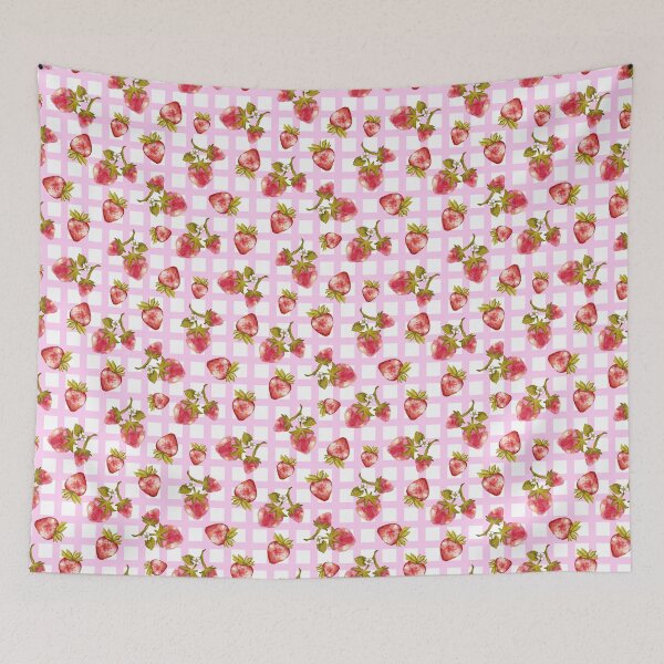 Item preview, Sweet strawberry cottagecore pattern designed and sold by pinkyfish1010.