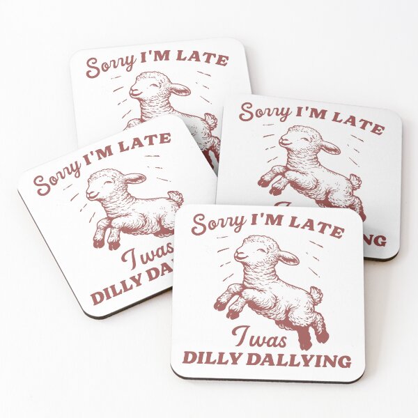 Item preview, Sorry I'm Late I Was Dilly Dallying Vintage Style Shirt, Baby Lamb Sheep Hoodie, Cute Sheep Shirt, Funny Sheep Meme designed and sold by Rosqzz.