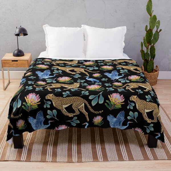 Item preview, Cheetahs, Proteas, Blue Cranes Flora and Fauna South African Safari Pattern designed and sold by SpiritedArtwork.