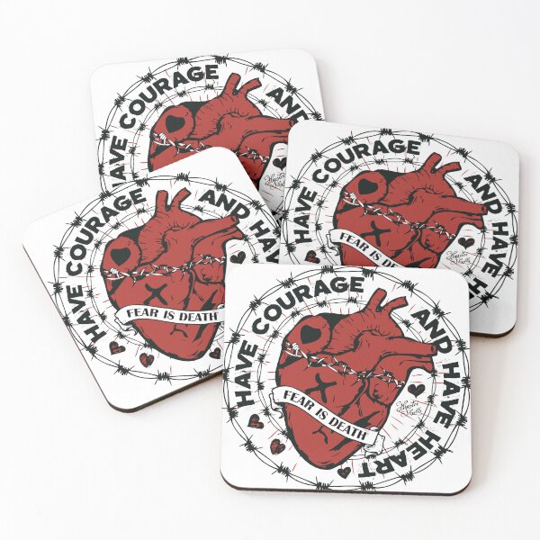 Item preview, Heart tattoo have courage and heart old school fear is death barber designed and sold by Achille3777.
