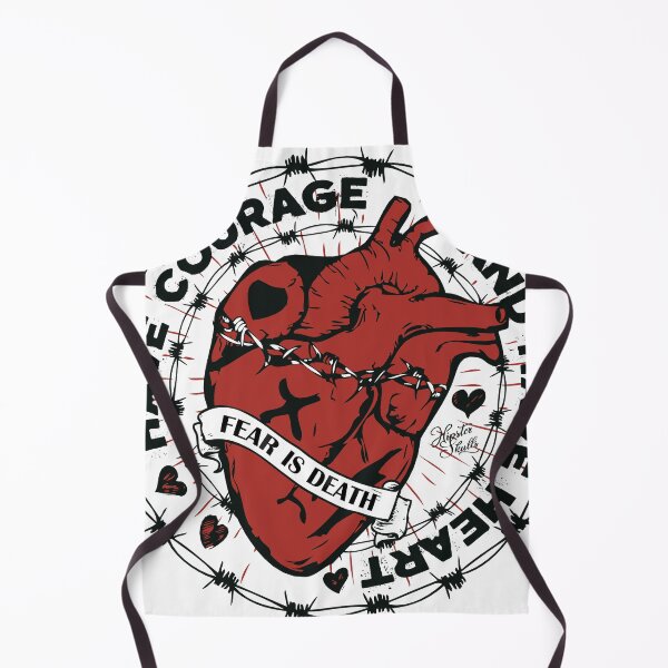 Item preview, Heart tattoo have courage and heart old school fear is death barber designed and sold by Achille3777.