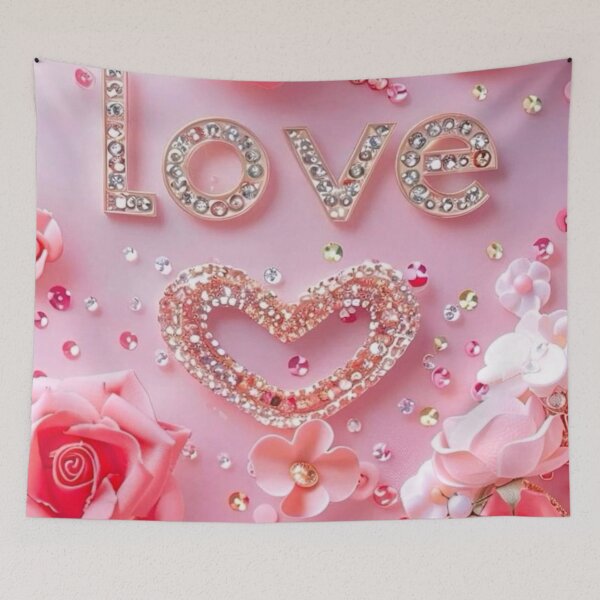 Item preview, Pink Heart In Love Image On Pink Background designed and sold by PixelStoneDesign .