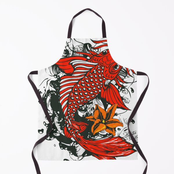 Item preview, Tatuaje de carpa y pez koi, dibujo de la vieja escuela, flor y lirio designed and sold by Achille3777.