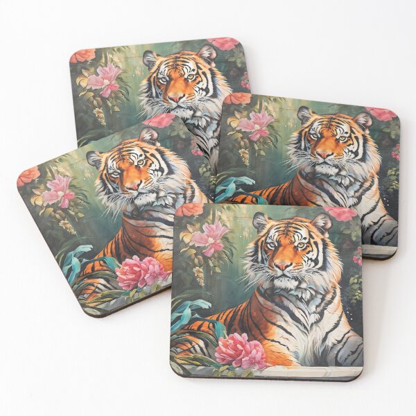 Item preview, Bathtub Floral Tiger Maximalist trendy y2k, preppy colorful designed and sold by ArticraftShop.
