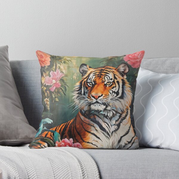 Item preview, Bathtub Floral Tiger Maximalist trendy y2k, preppy colorful designed and sold by ArticraftShop.