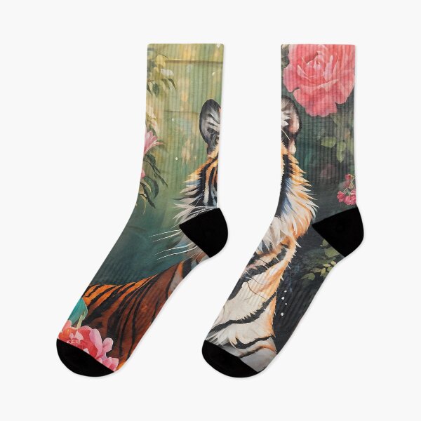 Item preview, Bathtub Floral Tiger Maximalist trendy y2k, preppy colorful designed and sold by ArticraftShop.