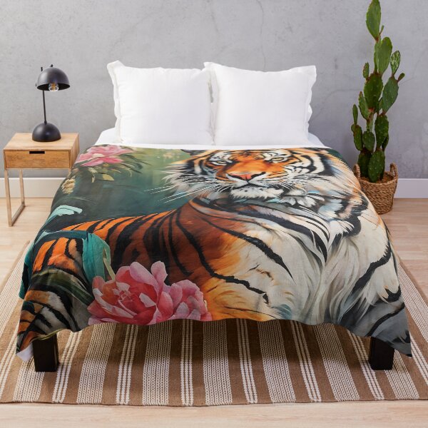 Item preview, Bathtub Floral Tiger Maximalist trendy y2k, preppy colorful designed and sold by ArticraftShop.