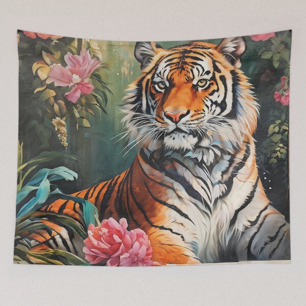 Item preview, Bathtub Floral Tiger Maximalist trendy y2k, preppy colorful designed and sold by ArticraftShop.