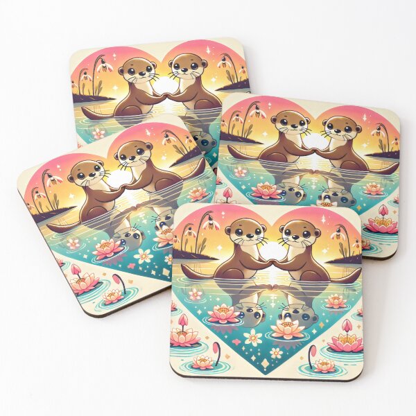 Item preview, Hand-Holding Otters in Love designed and sold by Mechanical-Artt.