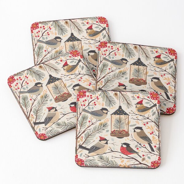 Item preview, Winter birds at the feeder designed and sold by Folksy Living.