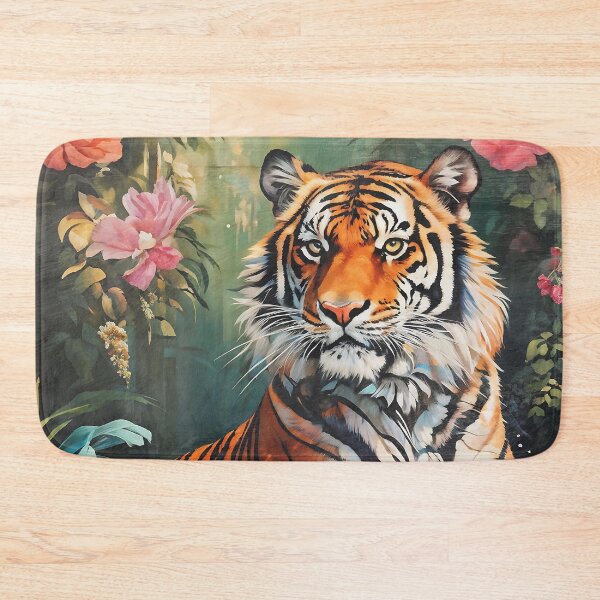 Item preview, Bathtub Floral Tiger Maximalist trendy y2k, preppy colorful designed and sold by ArticraftShop.