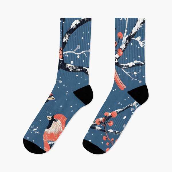 Item preview, Winter birds at the bird feeder designed and sold by Folksy Living.
