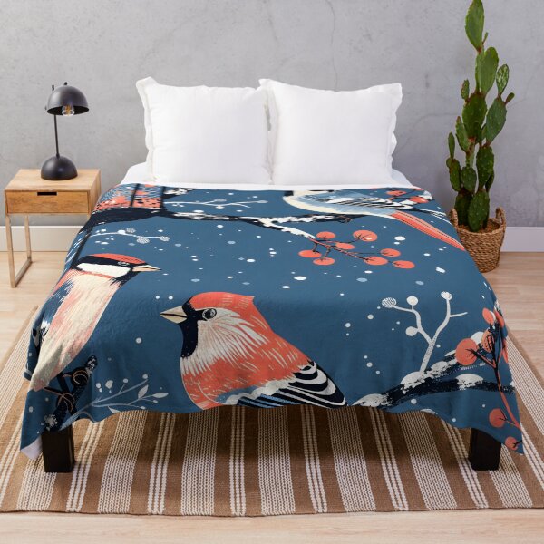 Item preview, Winter birds at the bird feeder designed and sold by Folksy Living.
