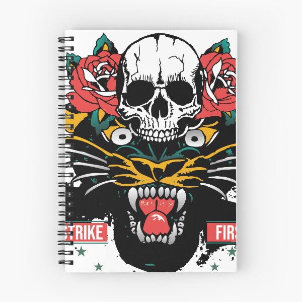 Item preview, panthere tattoo skull rose flower skull strike first old school designed and sold by Achille3777.