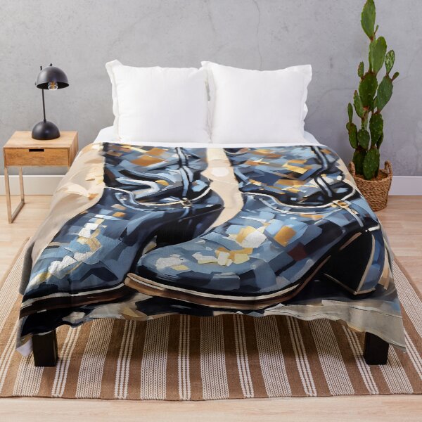Artikelvorschau, Cowgirlstiefel, Disco-Jeansblau, Western-Retro, Maximalistinnen-Mädchen entworfen und verkauft von ArticraftShop.