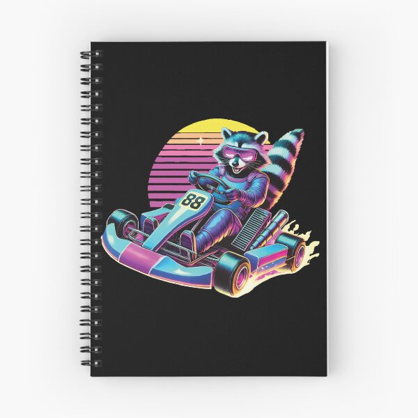 Item preview, Go-kart Raccoon In Neon Style designed and sold by LuminOrb.