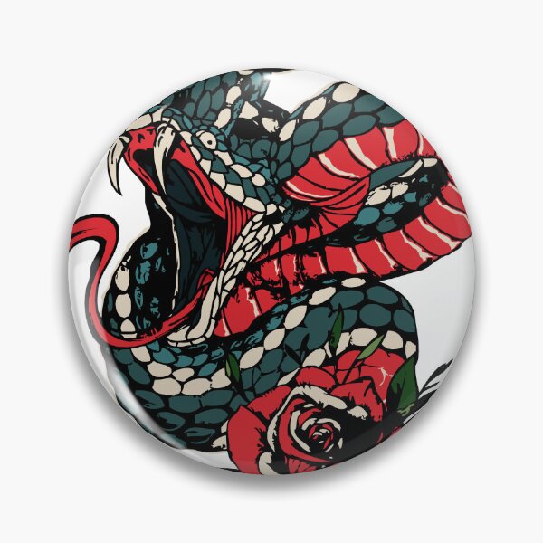 Item preview, Snake tattoo pink flower old school go around come designed and sold by Achille3777.