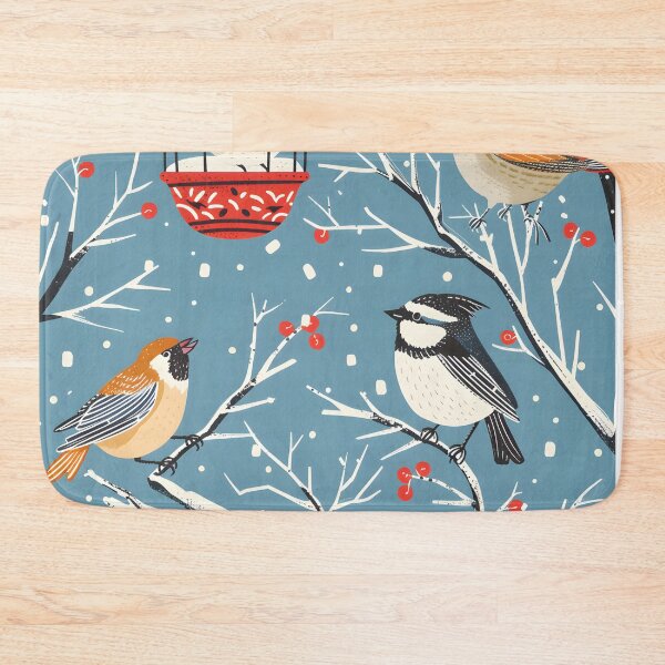 Item preview, Cute little birds in winter bird feeder designed and sold by Folksy Living.