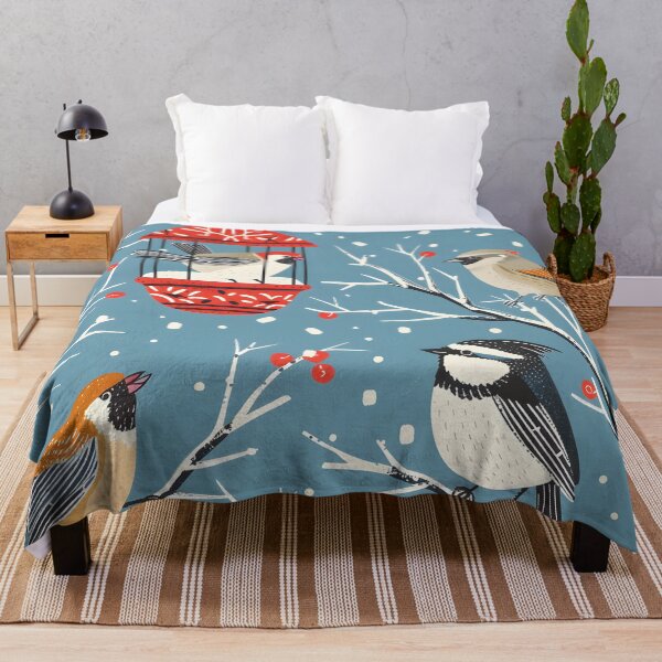 Item preview, Cute little birds in winter bird feeder designed and sold by Folksy Living.