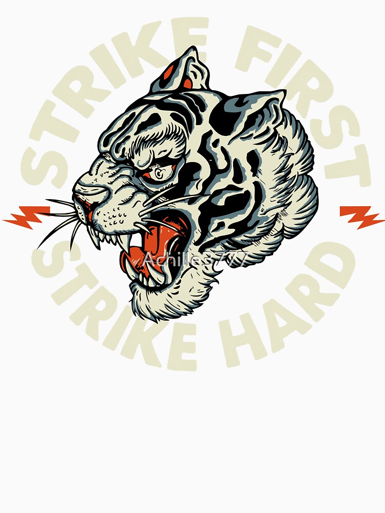 Tiger tattoo old school strike first hard