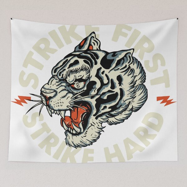 Item preview, Tiger tattoo old school strike first hard designed and sold by Achille3777.