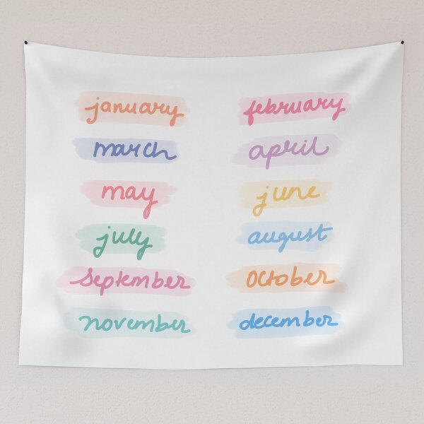 Item preview, Journaling Months of the Year in Pastel Soft Aesthetic Colors designed and sold by PinFlick.