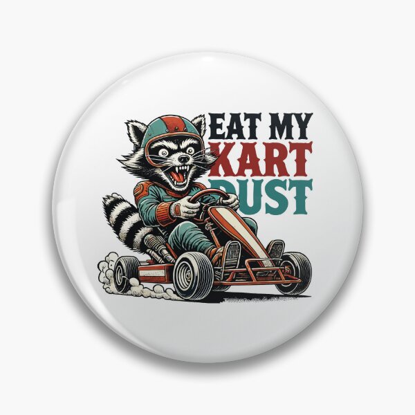 Item preview, Funny Retro Raccoon Go-kart Dust Eating Saying designed and sold by LuminOrb.