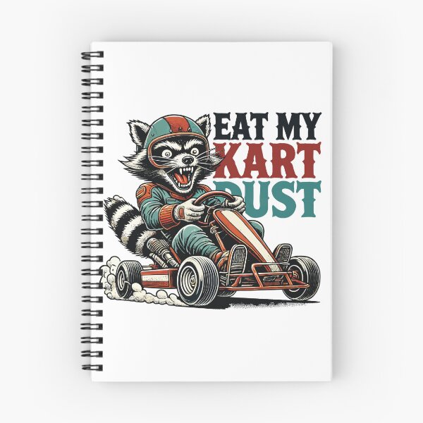 Item preview, Funny Retro Raccoon Go-kart Dust Eating Saying designed and sold by LuminOrb.